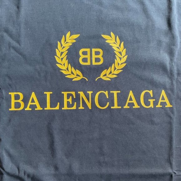 Balenciaga Navy Printed Logo Short Sleeve - Picture 3 of 4